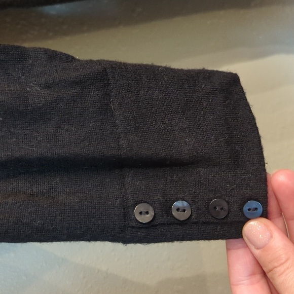 J.Jill Merino 100% Wool Sweater Top Black Longline - Picture 3 of 10